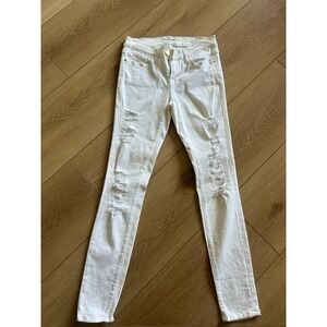 FRAME Denim‎ Le Skinny de Jeanne White Distressed Jeans Womens Size 26